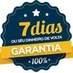 arte com um selo azul com garantia de 7 dias